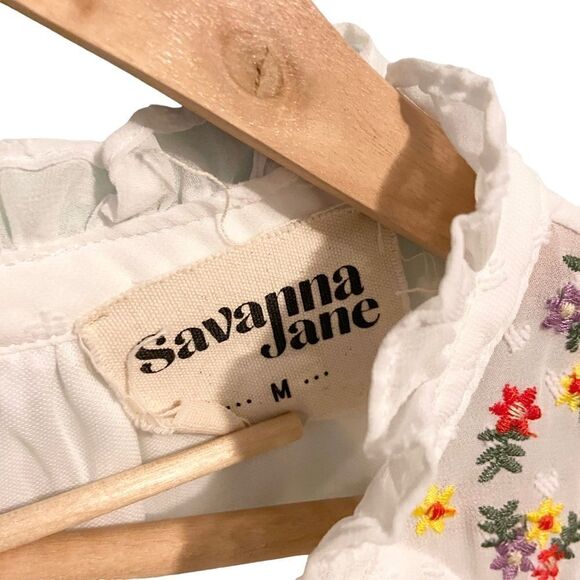 Savanna Janes Planting Ideas Swiss Dot Blouse in Ivory Size Medium - Picture 9 of 10